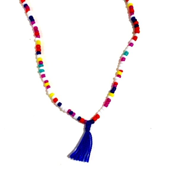 🌈 Express Multicolor Beaded Tassel Necklace - Fun & Playful Women's Accessory ✨ - Picture 1 of 9